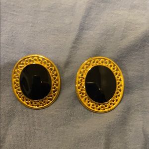1990s blue and gold earrings